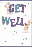 With a playful wink to Harrow on the Hill's friendly community, this charming get well card embodies warmth and optimism from top to bottom. It features two lovable figures: a plush teddy bear perched confidently atop vibrant, bold letters spelling 'GET,' and a floppy-eared puppy nestled below, both rendered with delightful attention to detail. Their soft, textured fur and expressive, caring faces seem to spring from the card, offering a virtual hug that soothes and uplifts. The hand-illustrated typography bursts with shades of violet and teal, standing out cheerfully against a gentle, creamy-white backdrop as if promising better days ahead. Scattered stars in cool blues and rich purples glimmer across the scene, their sparkle reminiscent of the twinkling lights that line the walkways of Harrow on the Hill at dusk. The whole composition brings to mind the comfort and heartfelt intent behind every bouquet crafted and delivered by our local florists-an embrace of hope and healing for anyone in recovery, grounded in the nurturing spirit of this extraordinary neighbourhood.